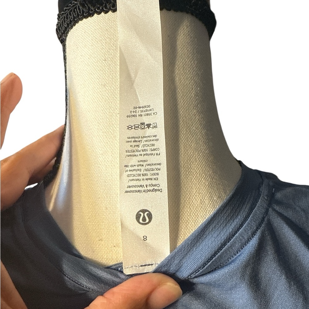 Lululemon Ultralight Waist-Length  Sage Blue Tank Top - Picture 3 of 5